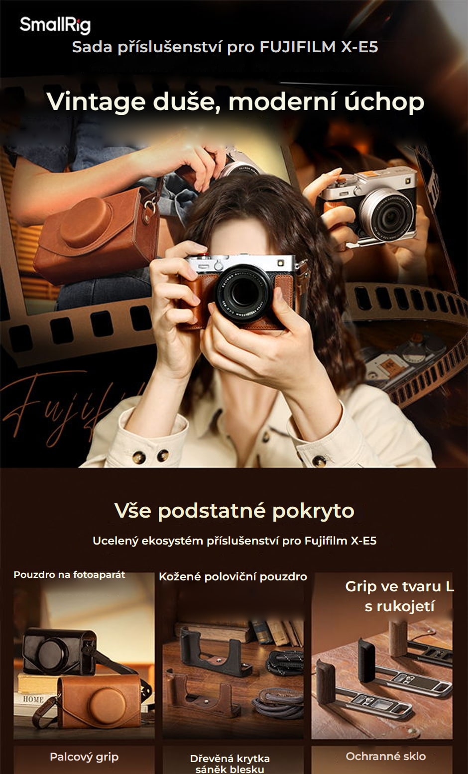 SmallRig sada příslušenství pro Fujifilm X-E5 – infografika 01