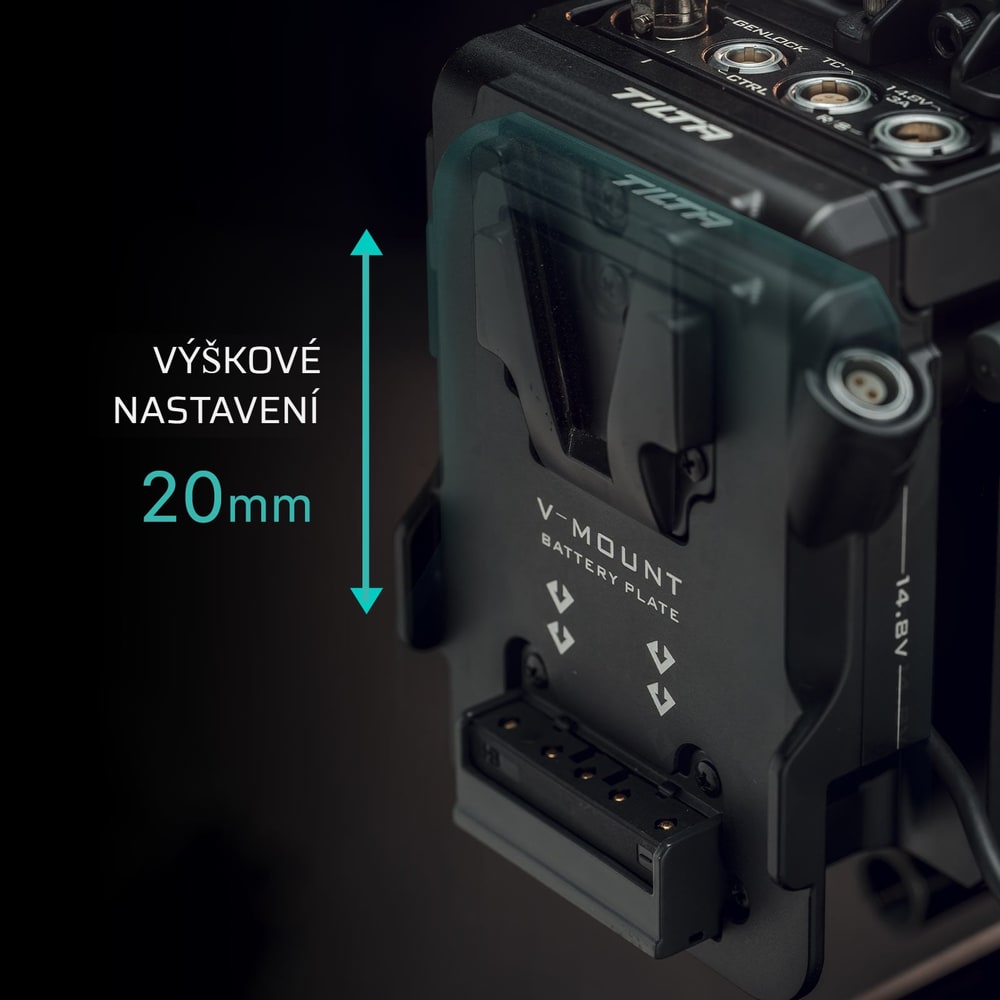 Akumulátorová deska V-mount s nastavením 20 mm
