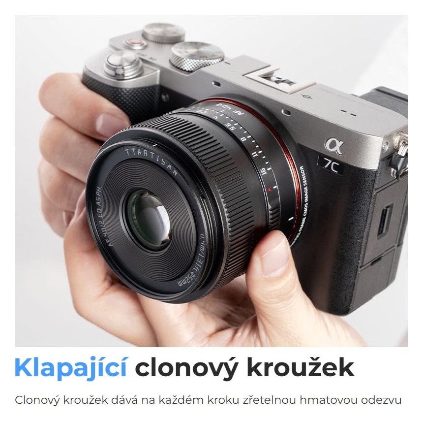 TTArtisan AF 40mm F2 – Clonový kroužek s aretací