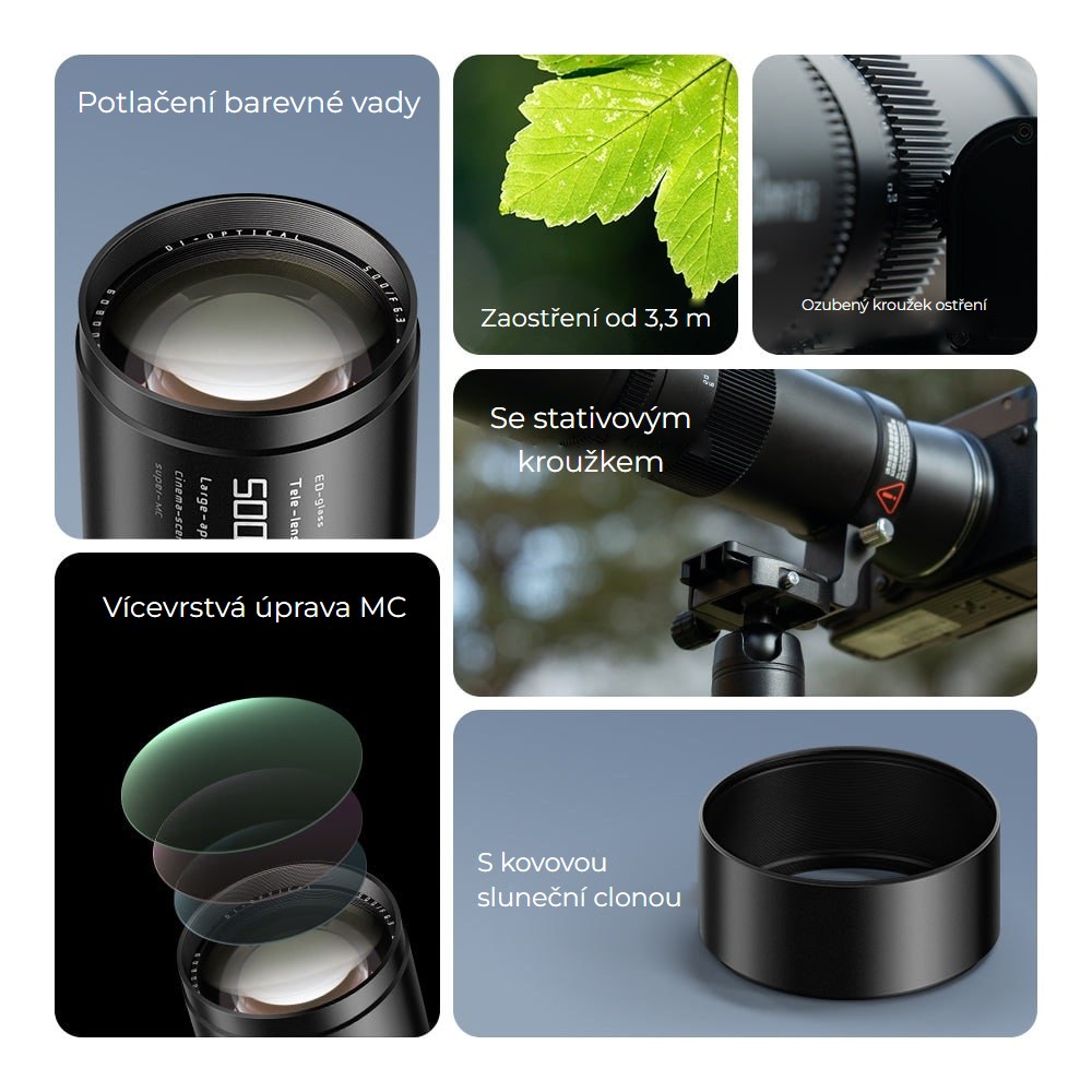 TTArtisan 500mm F6.3 – Výbava v přehledu