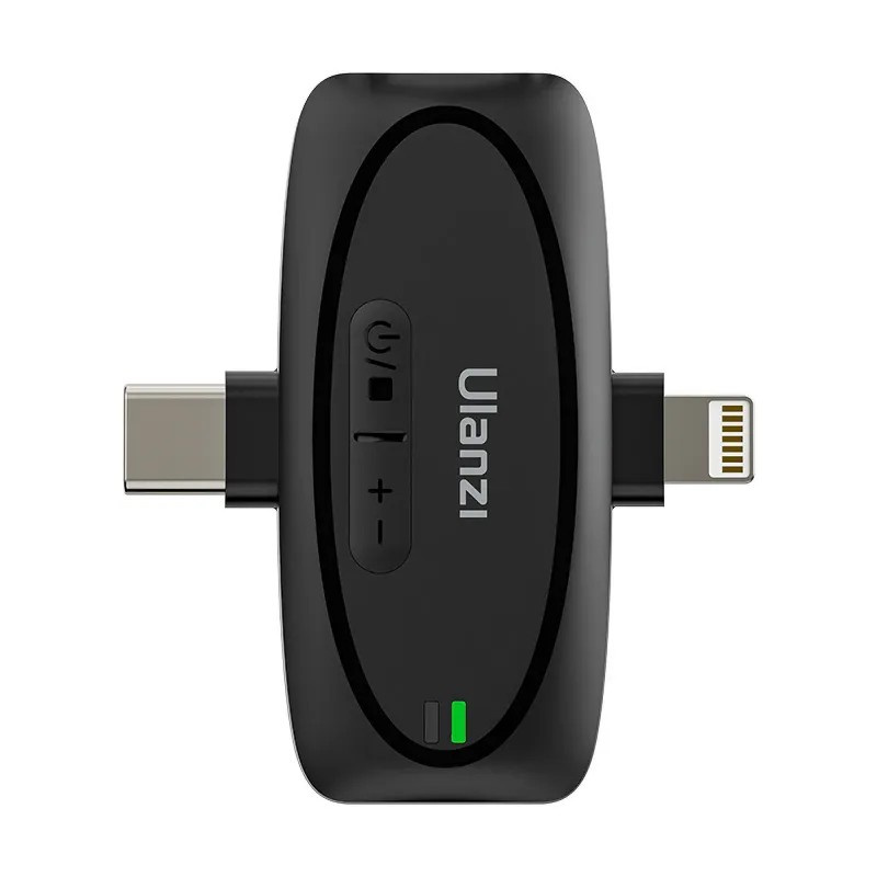 Ulanzi V6 3v1 bezdrátový klopový mikrofon – Přijímač 3 v 1: USB-C, Lightning i TRS
