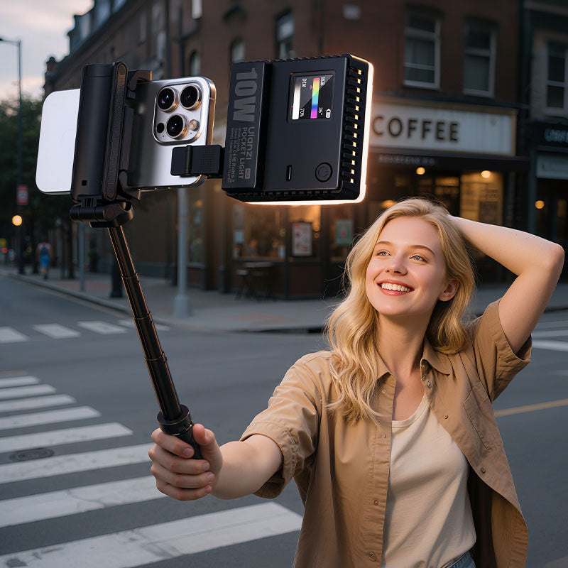 Ulanzi C01RGB 10W Pocket light – Na selfie tyči i na stativu