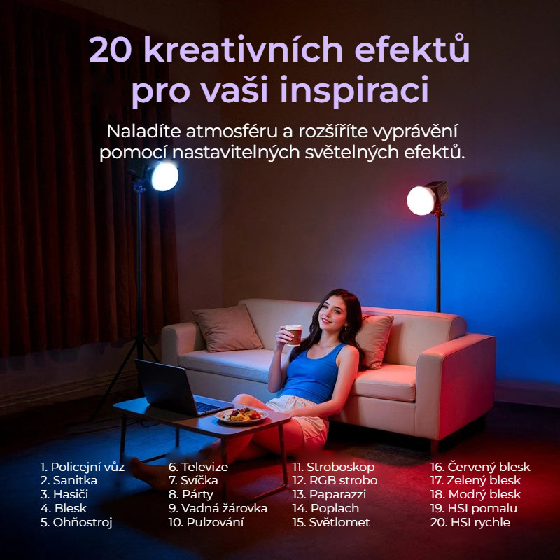 Ulanzi C60RGB COB LED světlo – 20 kreativních efektů