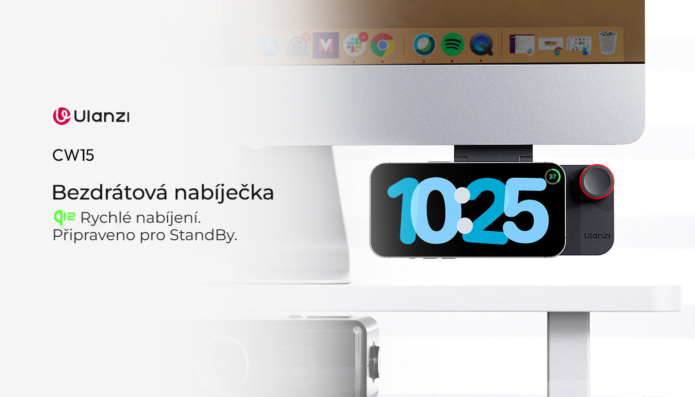 Ulanzi CW15 Qi2 15W bezdrátová nabíječka pod monitor