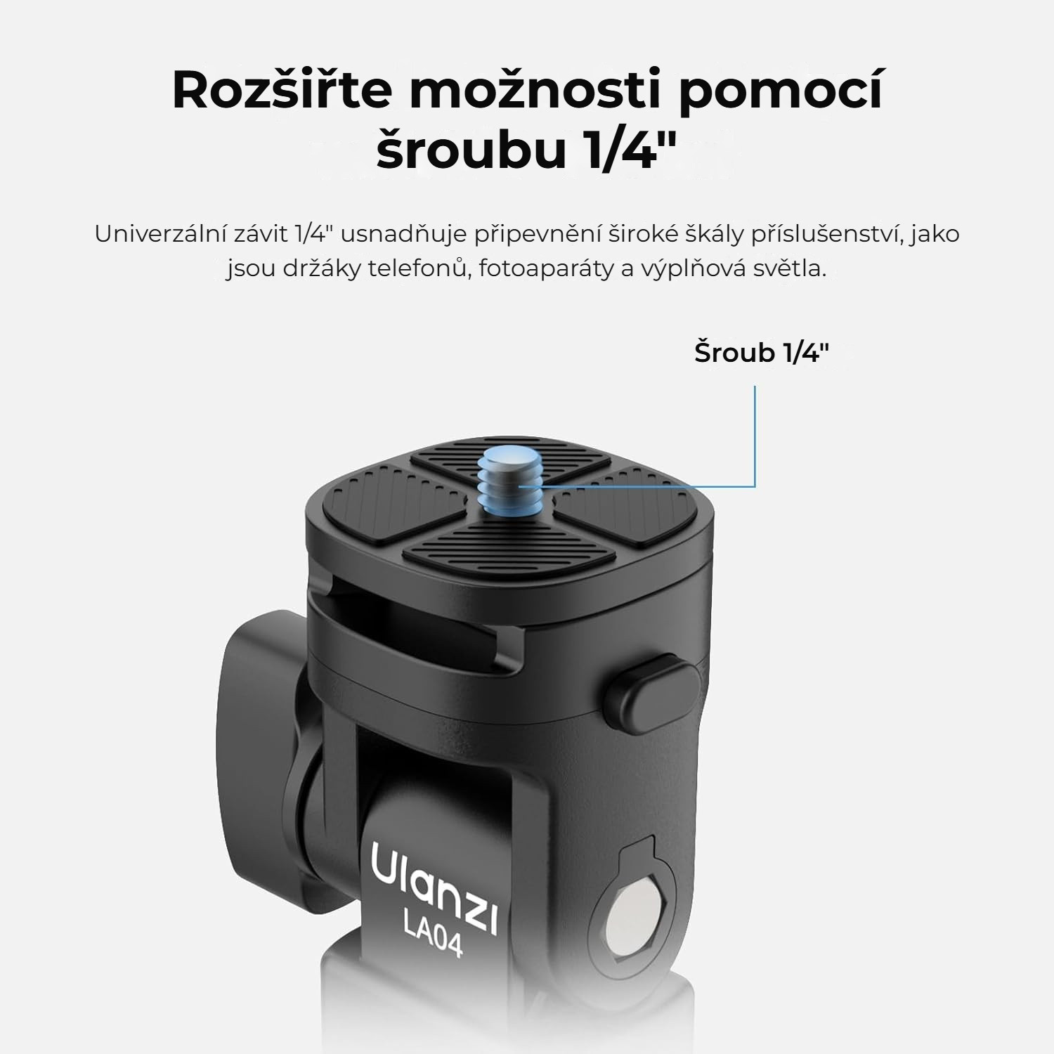 Ulanzi LA04 – Šroub 1/4″ a patice cold shoe
