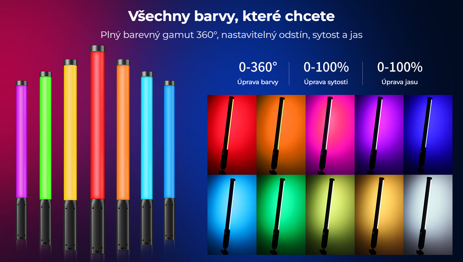 Ulanzi VL119 ruční RGB LED tyč – Všechny barvy, které chcete