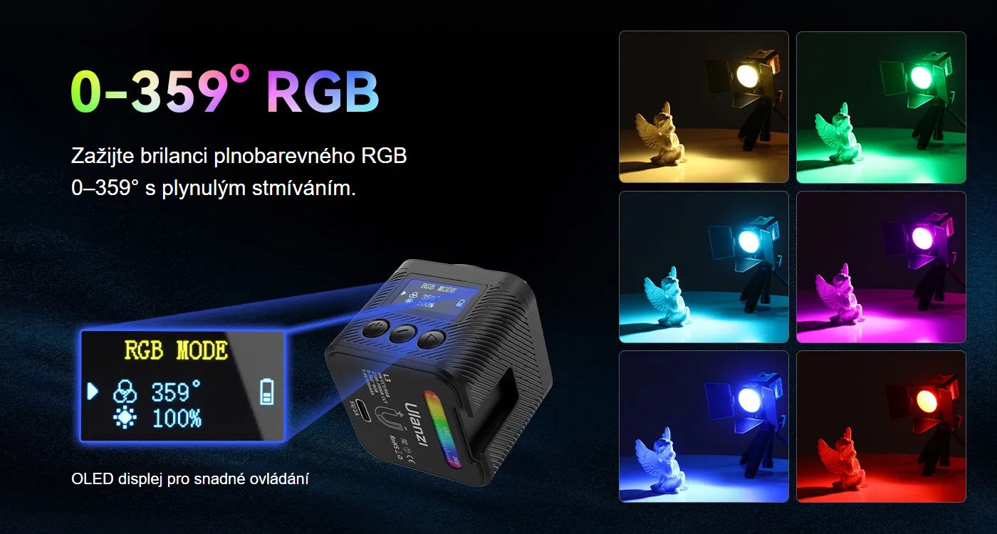 Ulanzi L3 RGB COB Fill Light – RGB 0–359°