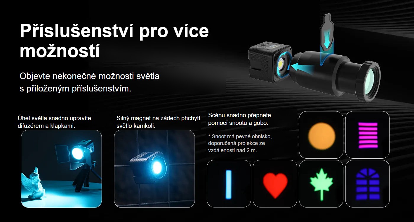 Ulanzi L3 RGB COB Fill Light – Příslušenství pro více možností