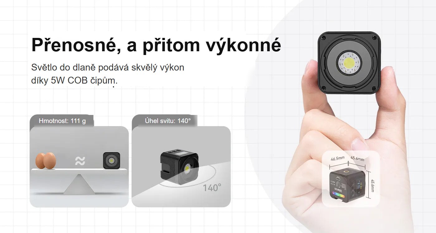 Ulanzi L3 RGB COB Fill Light – Přenosné, a přitom výkonné