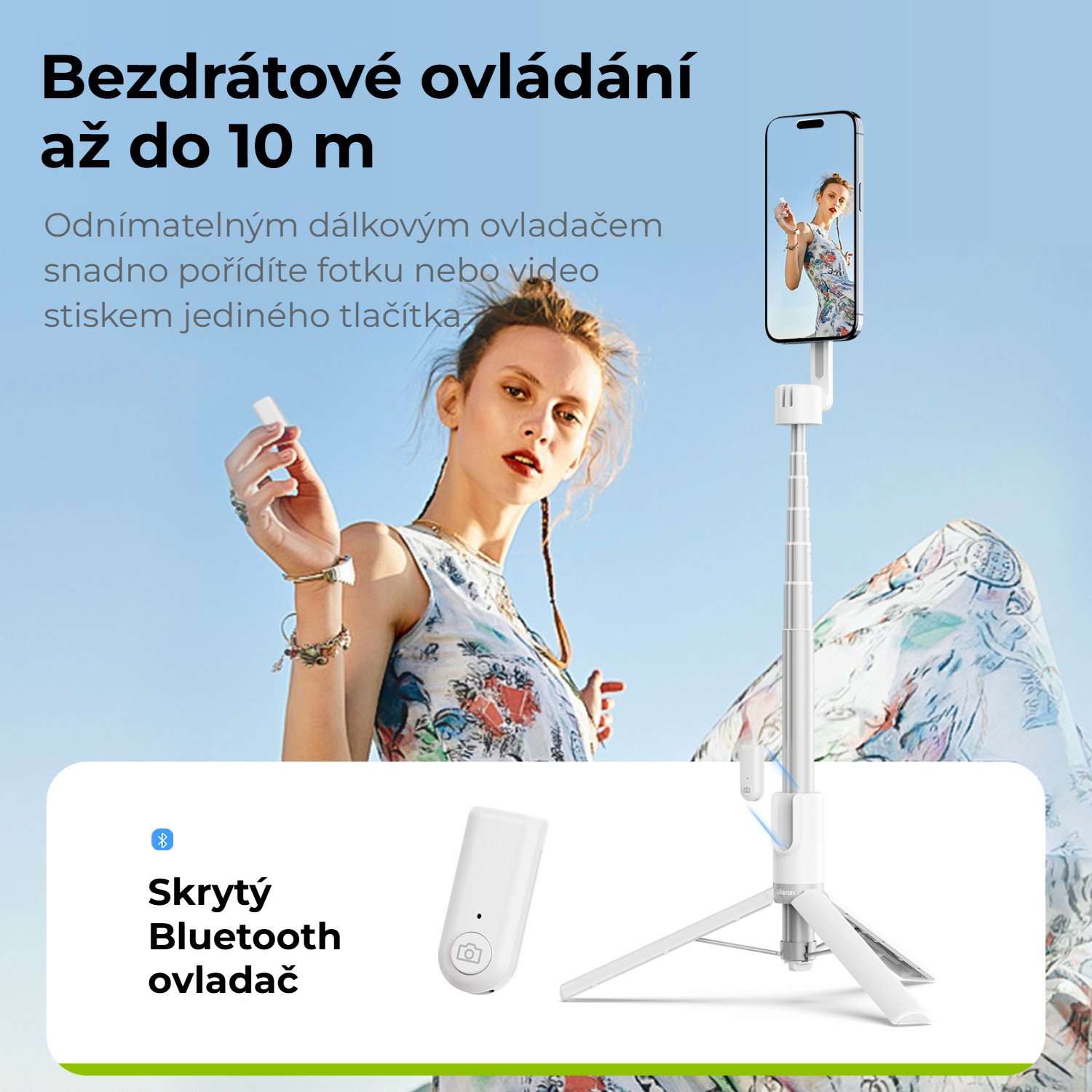 Ulanzi MG-003 Pro V3 bílý – Skryté dálkové ovládání do 10 m