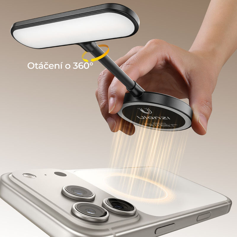 Ulanzi M10 magnetické světlo na telefon – Flexibilní husí krk a otáčení o 360°
