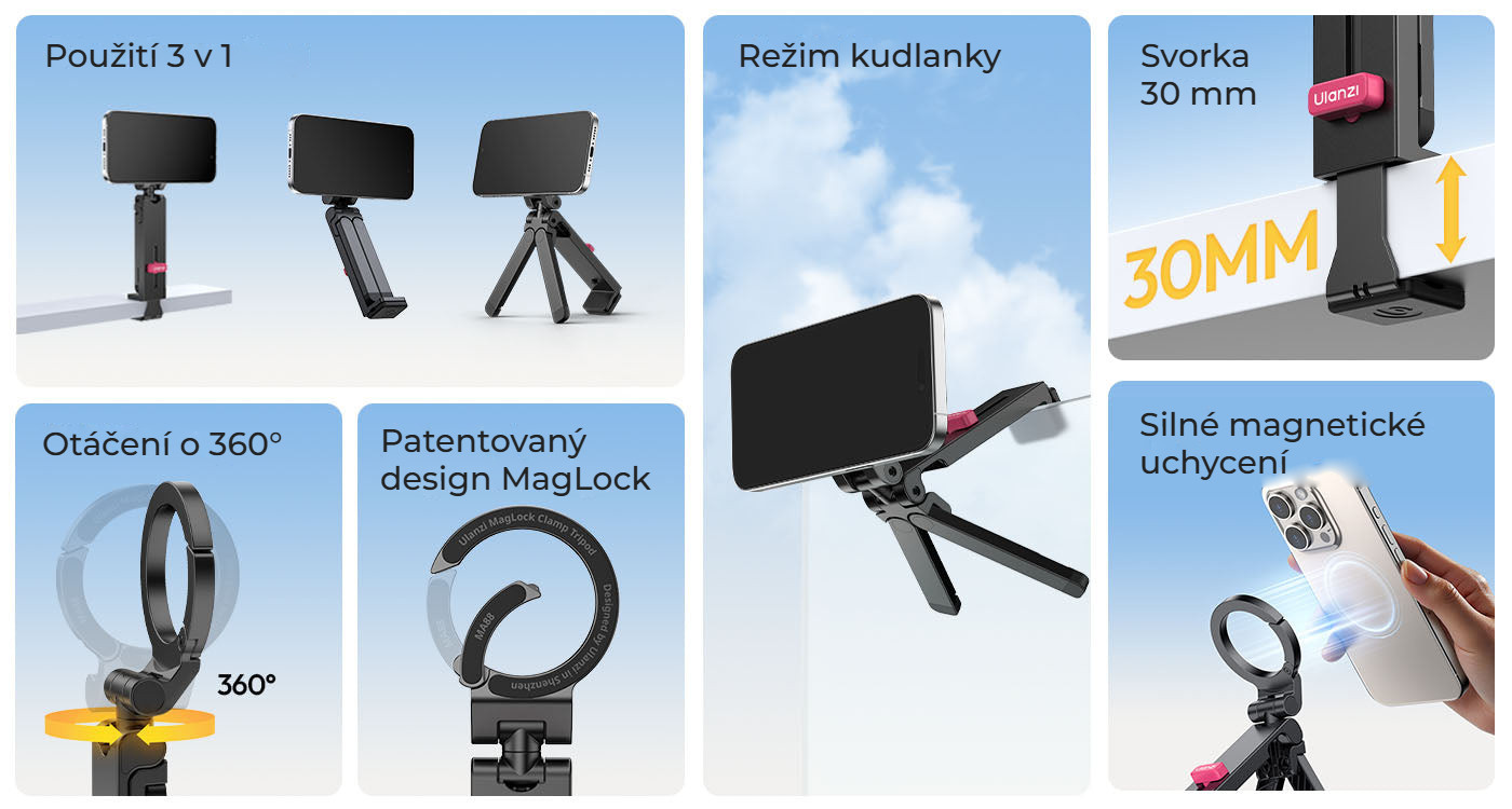 Ulanzi MA88 MagLock magnetický držák telefonu – Přehled hlavních vlastností
