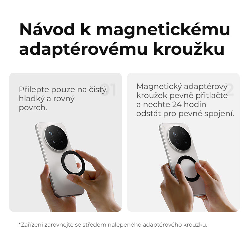Ulanzi MT-44 M bílá – Jak nalepit magnetický kroužek