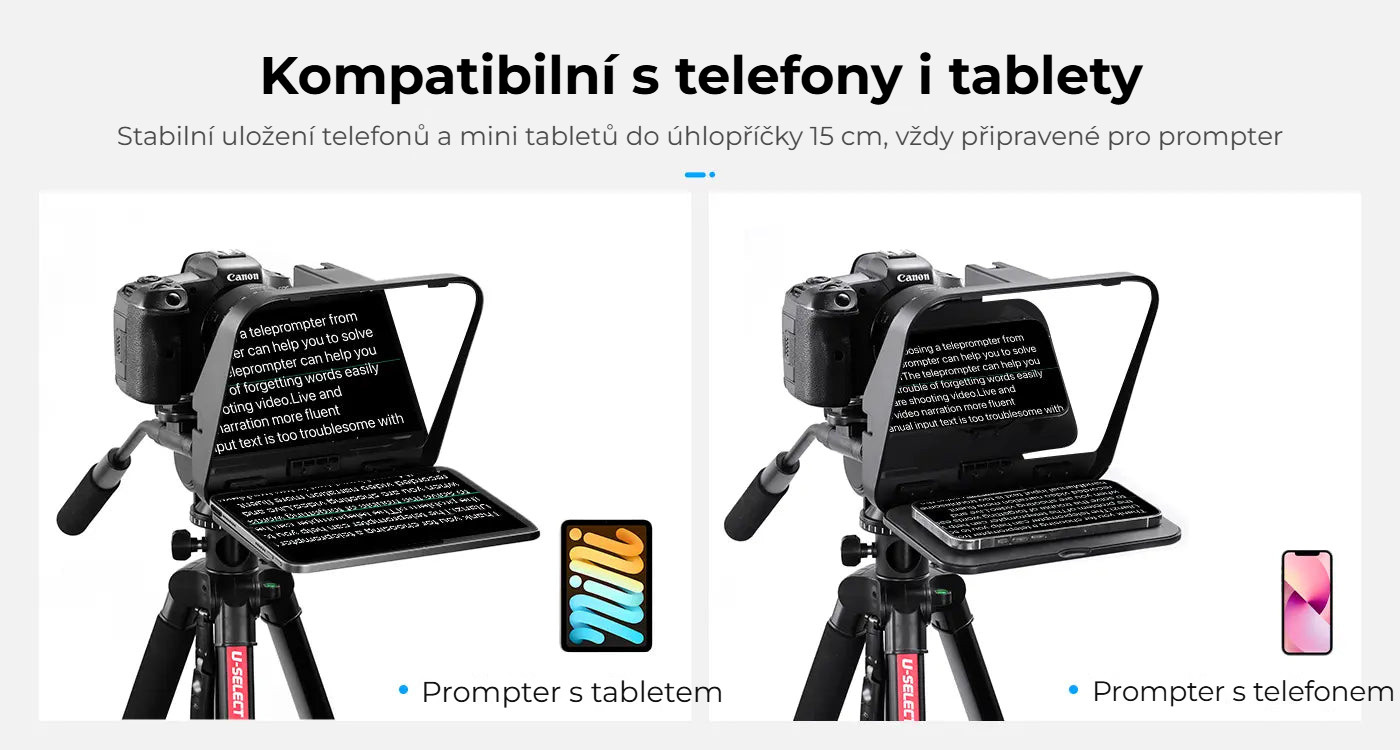 Ulanzi RT02 teleprompter pro tablety a smartphony – Telefony i tablety do 6″
