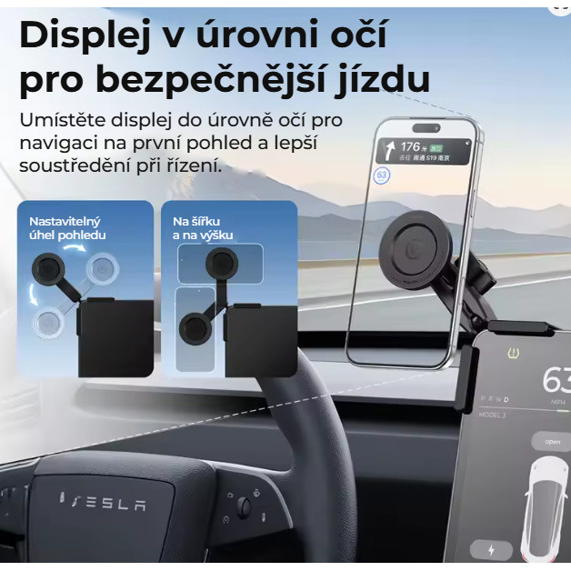 Ulanzi SK28 magnetický držák pro Tesla – Displej v úrovni očí