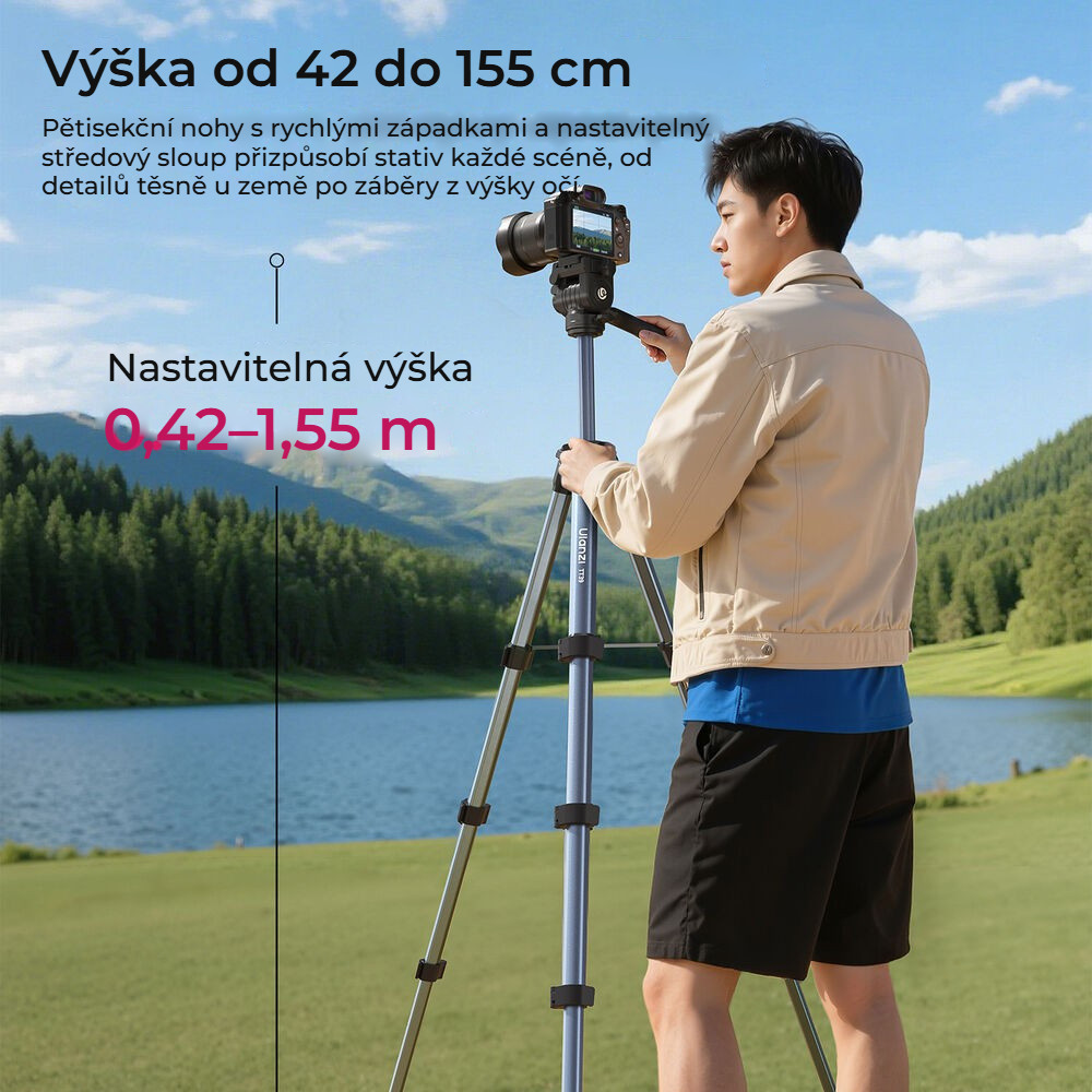 Ulanzi TT39 video stativ – Od 42 do 155 cm