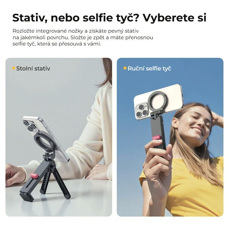Ulanzi MA88 MagLock držák telefonu – Stativ, nebo selfie tyč