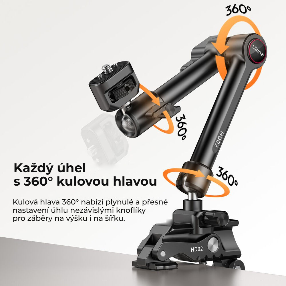 Ulanzi HD02 Magic Arm – Kulové hlavy 360° na obou koncích