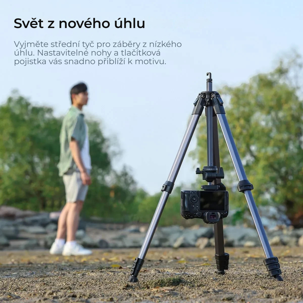 Ulanzi OMBRA II YING cestovní stativ černý – Nízké záběry bez střední tyče