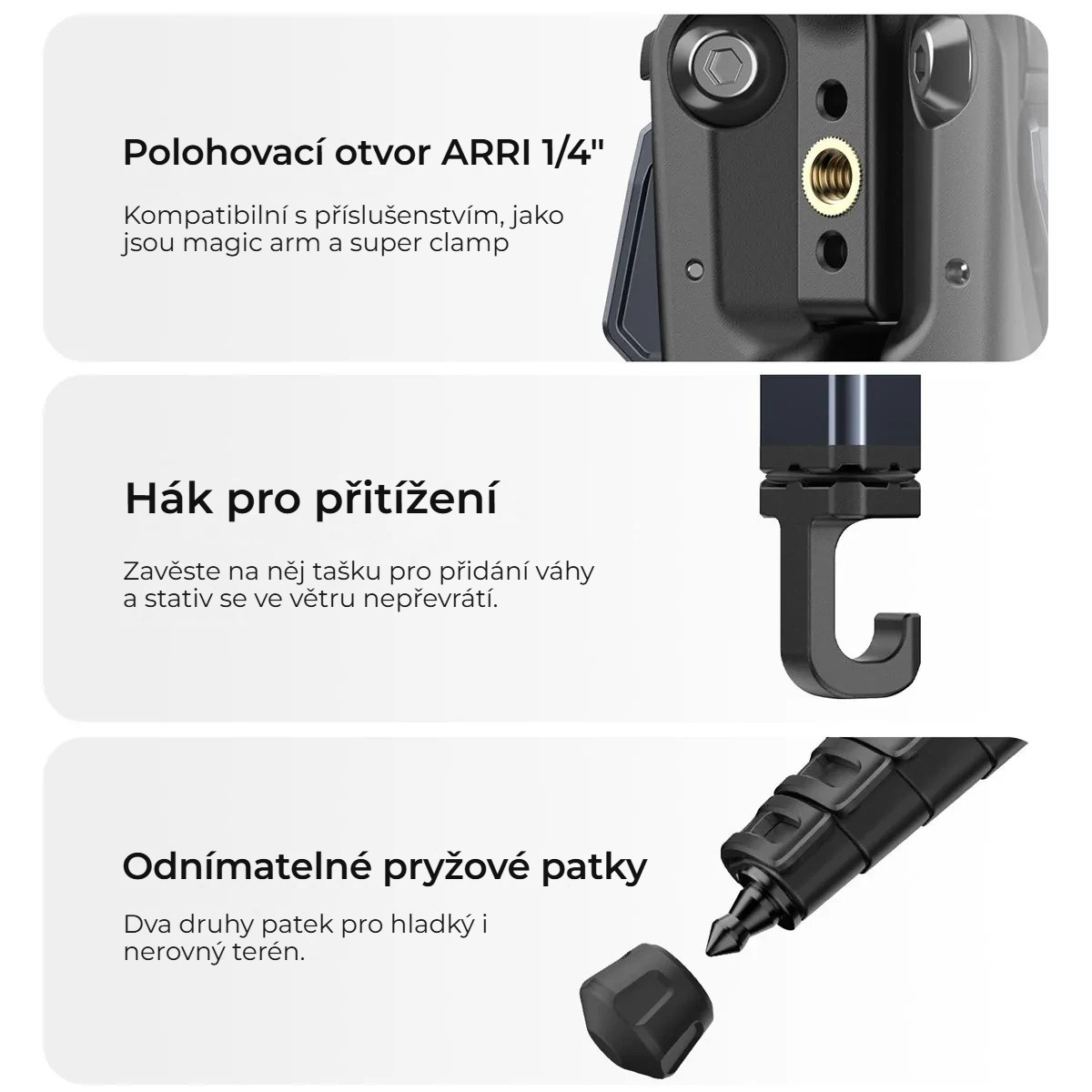 Ulanzi OMBRA II YING cestovní stativ černý – Praktické detaily