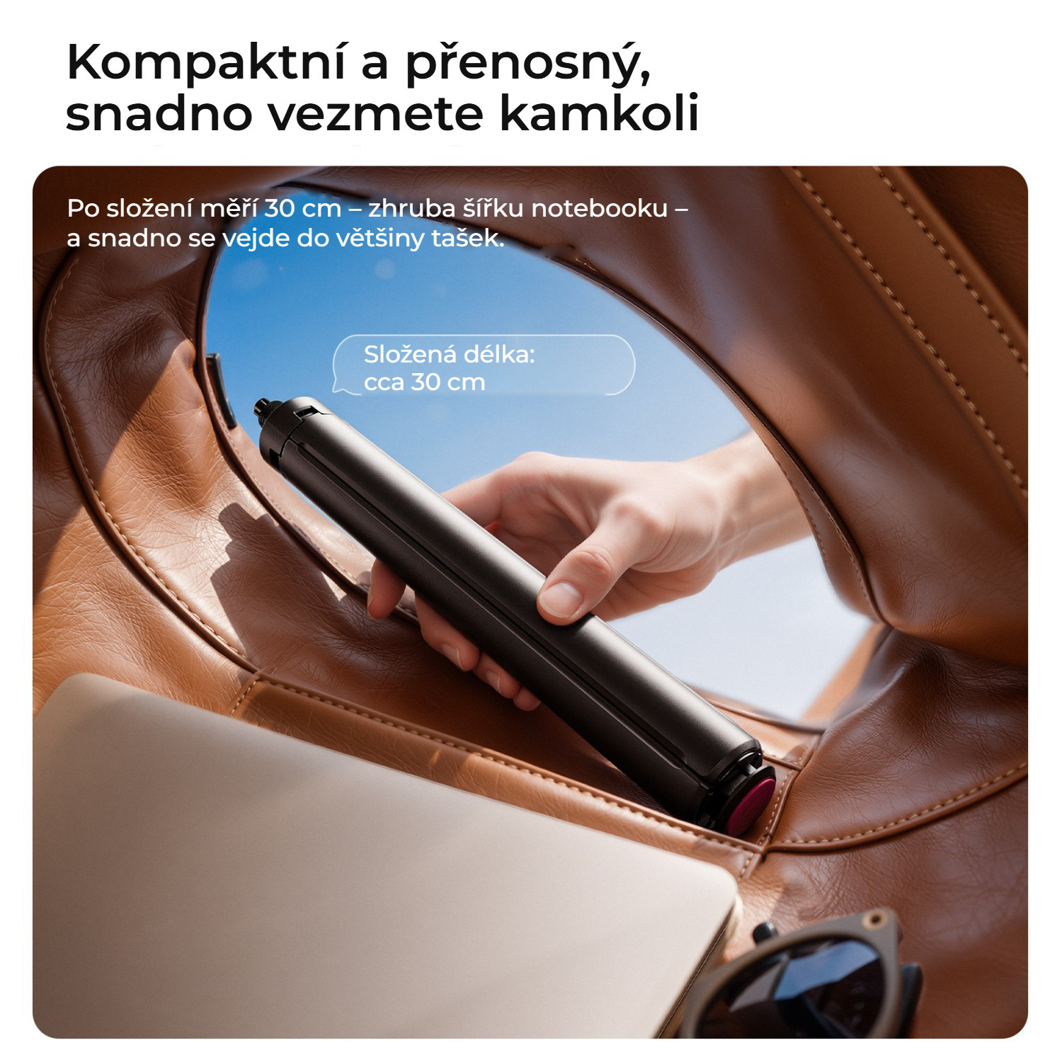 Ulanzi TT91 selfie tyč a stativ – Magnetický zámek pro přepravu