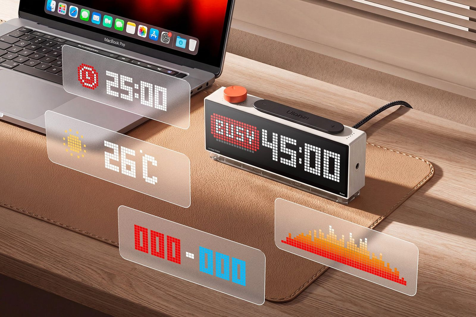 Ulanzi TC002 Pixbar Smart Pixel Clock II – Devět nástrojů pro každý den