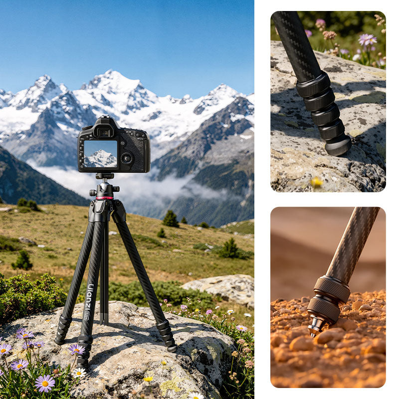 Ulanzi TZ01 Versatile 2-in-1 Carbon Fiber Tripod – Hroty a gumové patky