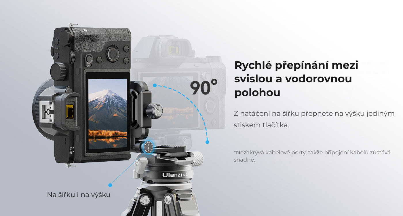 Ulanzi UKA08 Uka Camera Foldable L-Bracket – Rychlé přepínání mezi svislou a vodorovnou polohou