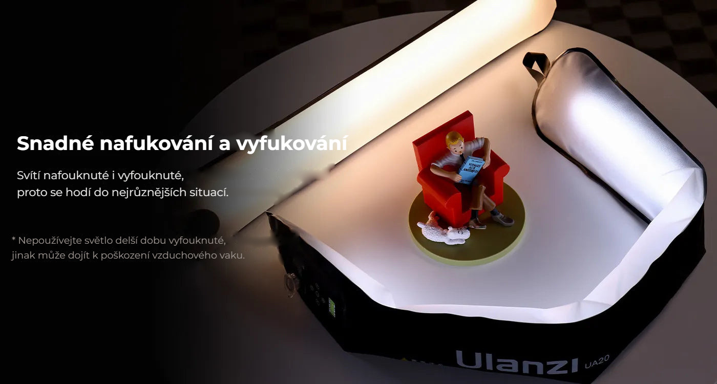 Ulanzi UA12 12W nafukovací světlo – Snadné nafukování a vyfukování