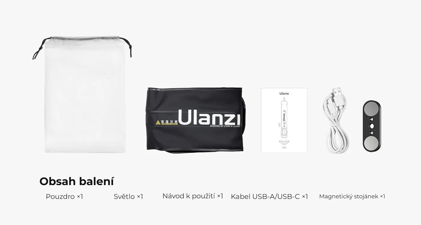 Ulanzi UA12 12W nafukovací světlo – Obsah balení