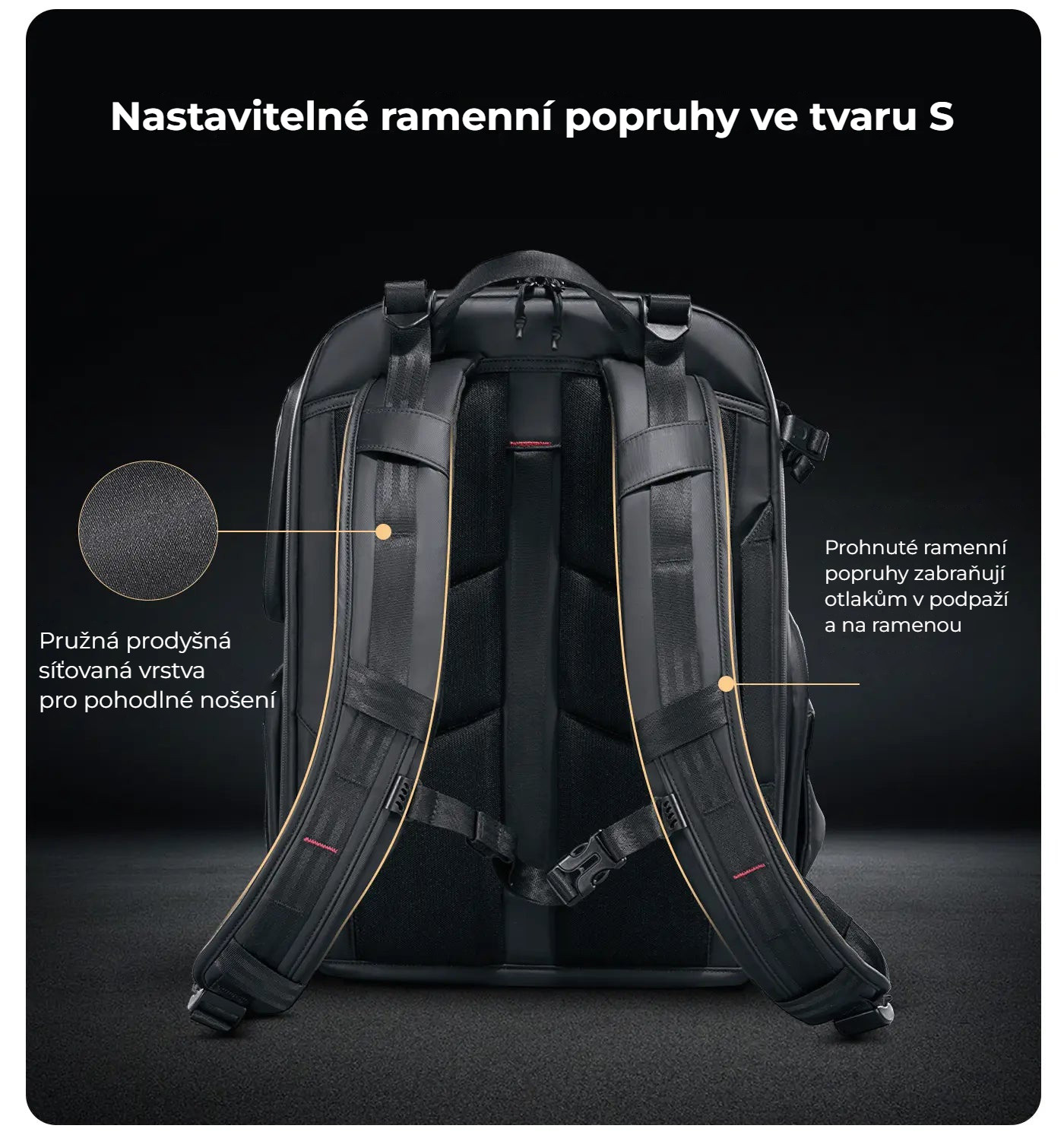 Ulanzi BP10 Hardshell Camera Backpack – Anatomicky tvarované ramenní popruhy