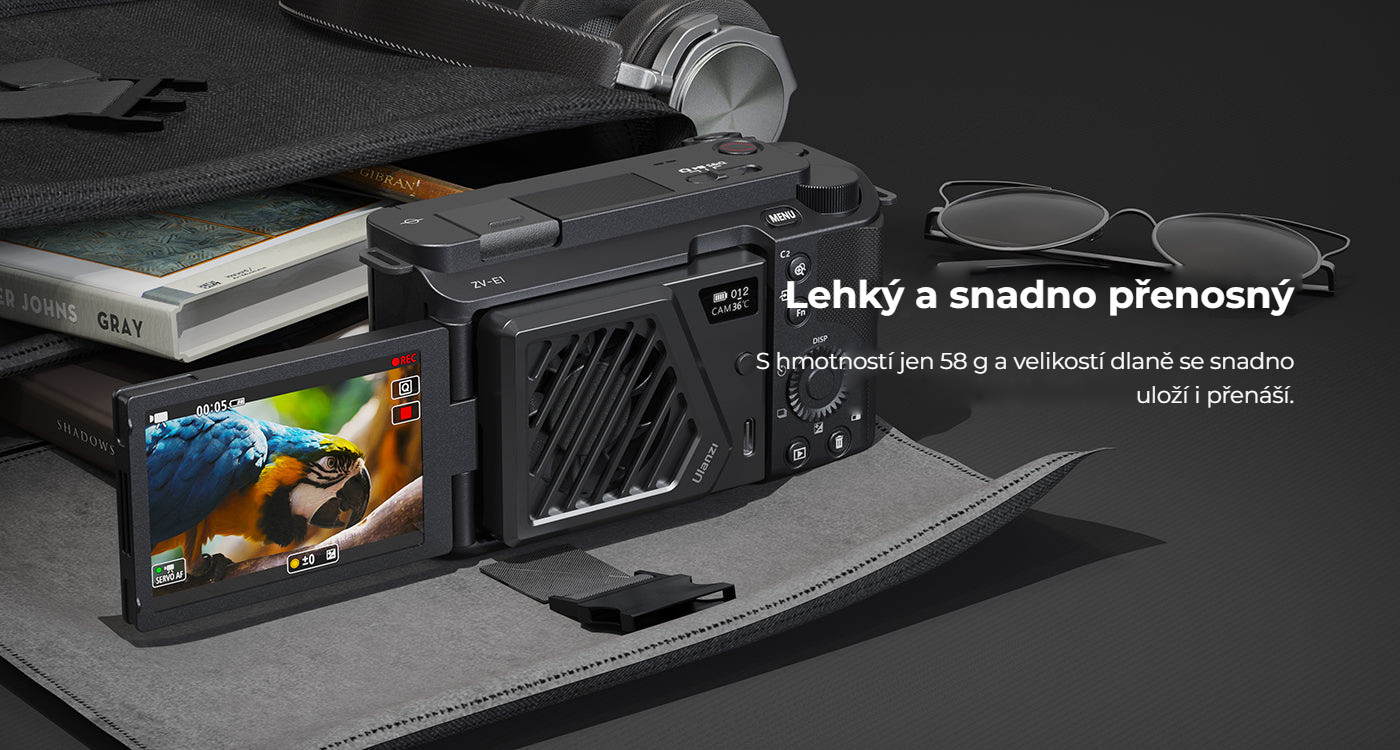 Ulanzi CA25 chladicí ventilátor pro fotoaparáty – Lehký a přenosný