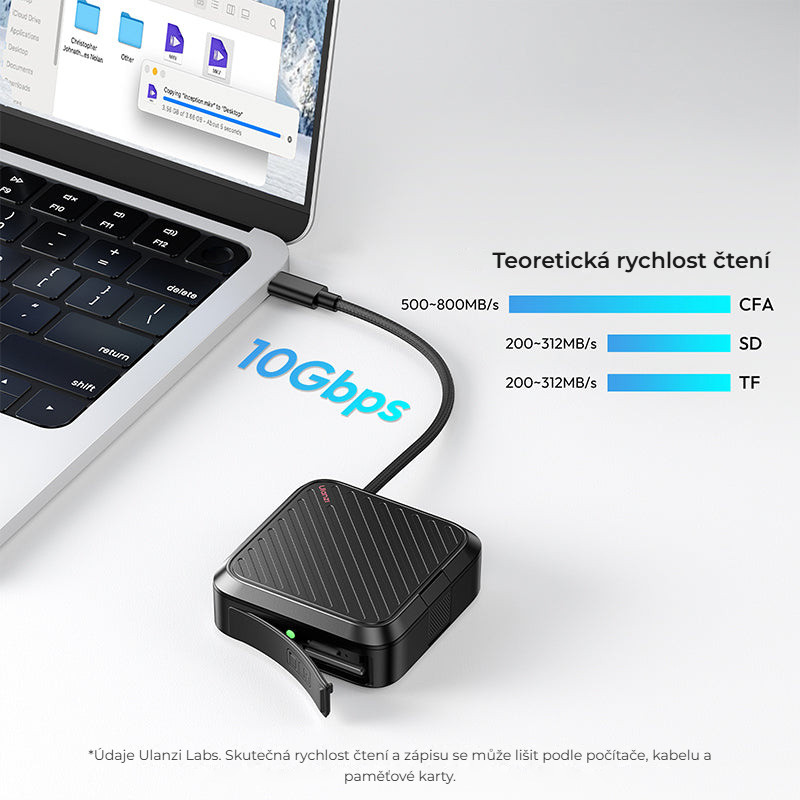 Ulanzi CRC10 čtečka karet s pouzdrem – Přenos až 10 Gb/s