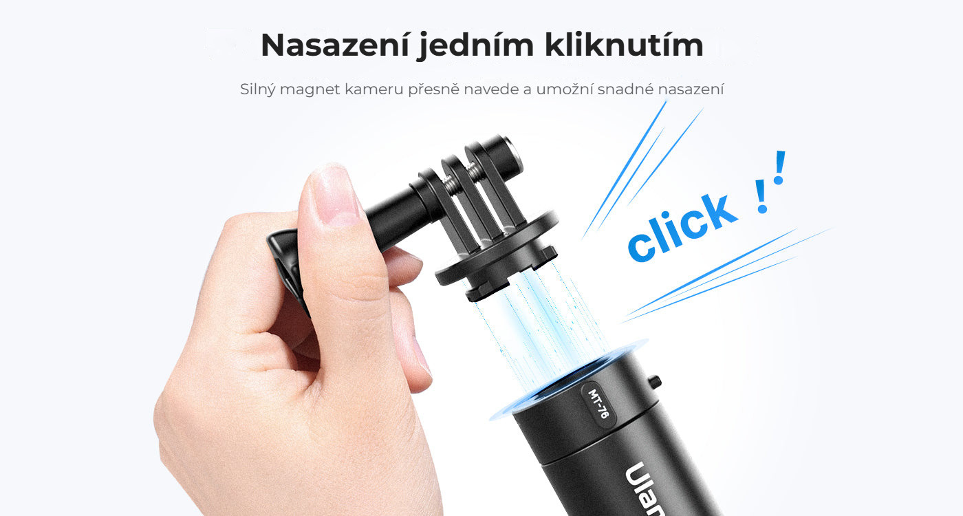 Ulanzi MT-76 Go-Quick II selfie tyč 1,5 m – Nasazení jedním kliknutím