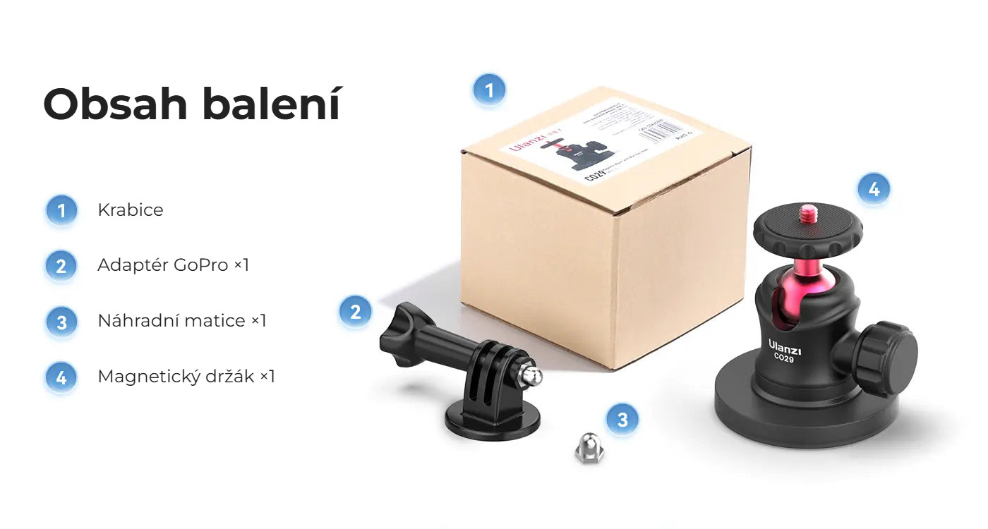 Ulanzi Magnetic Camera Mount for GoPro – Co je v balení