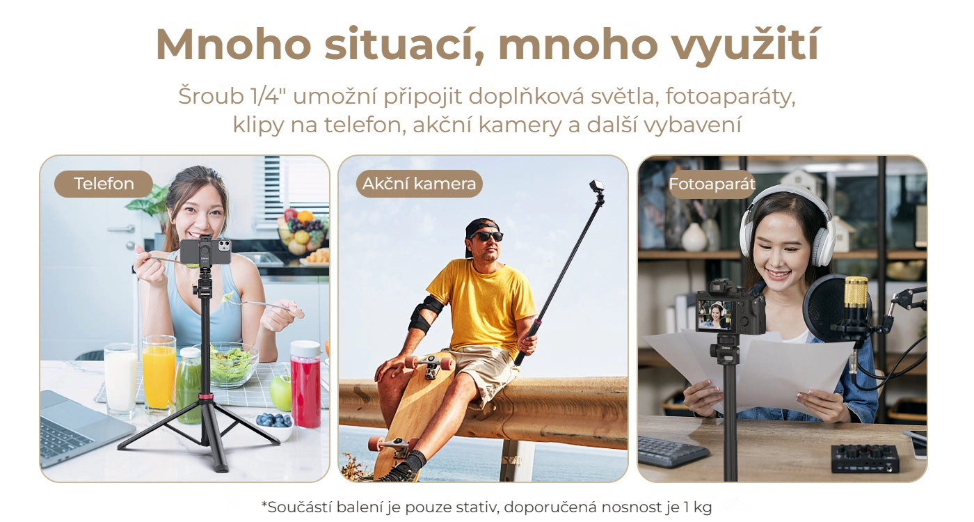 Ulanzi MT-79 hliníkový stativ pro světla – Mnoho situací, mnoho využití
