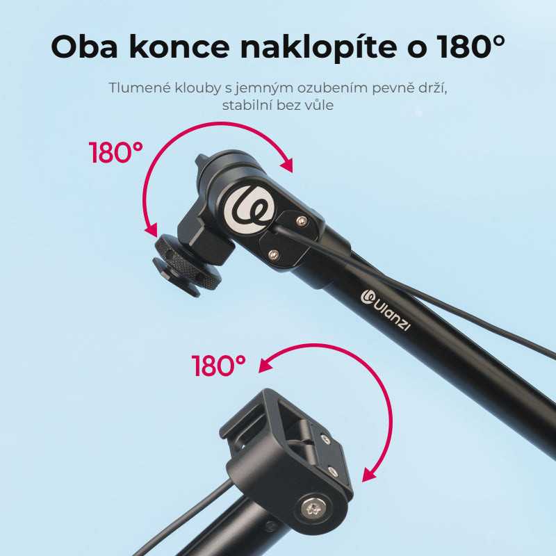 Ulanzi ZJ08 Mic Boom Pole Arm – Dva klouby s rozsahem 180°