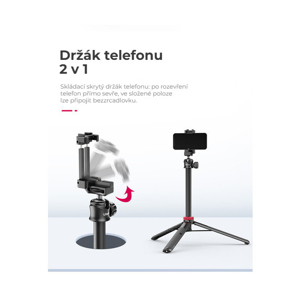 Ulanzi MT-44 Upgrade černý – Skrytá svorka se sklápí