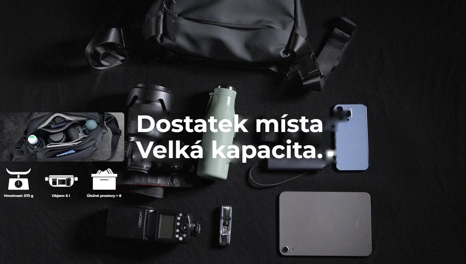 Ulanzi foto brašna přes rameno – Dostatek místa, 6 litrů