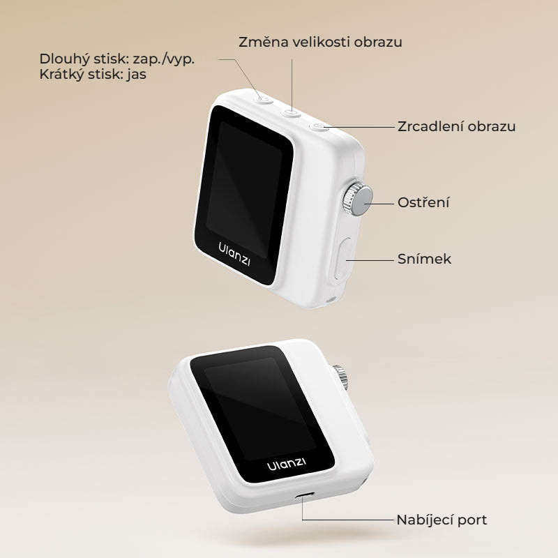 Ulanzi VM02 Wireless Magnetic Selfie Monitor – Ovládací prvky